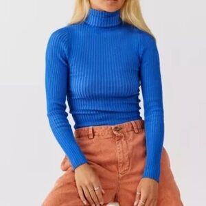 🟡5/$25 DEAL! BDG Bright Blue Turtleneck Stretchy Sweater